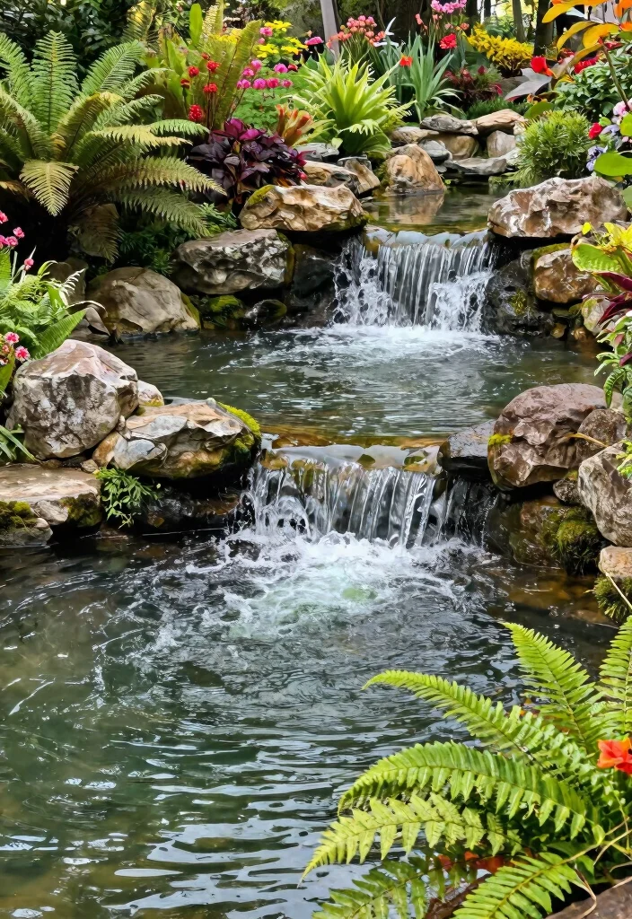 15 Most Relaxing Garden Pond Inspiration Layouts 2. Waterfall Oasis 0