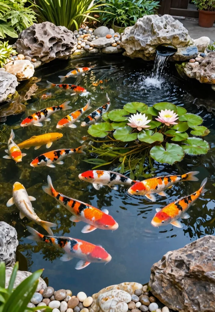 15 Most Relaxing Garden Pond Inspiration Layouts 3. Koi Pond Paradise 0