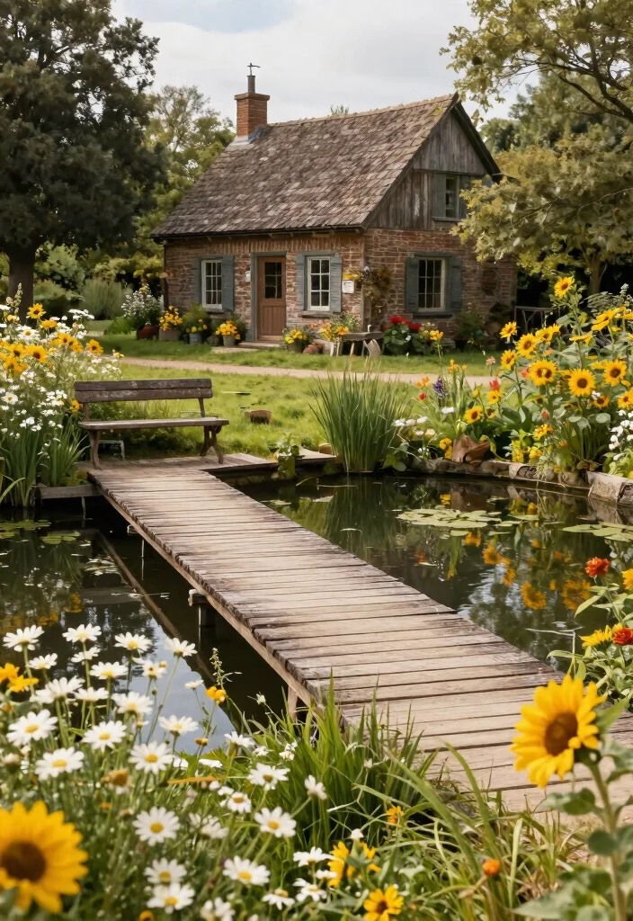 15 Most Relaxing Garden Pond Inspiration Layouts 4. Rustic Farmhouse Pond 0