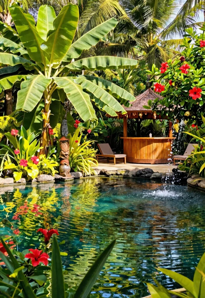 15 Most Relaxing Garden Pond Inspiration Layouts 6. Tropical Retreat Pond 0