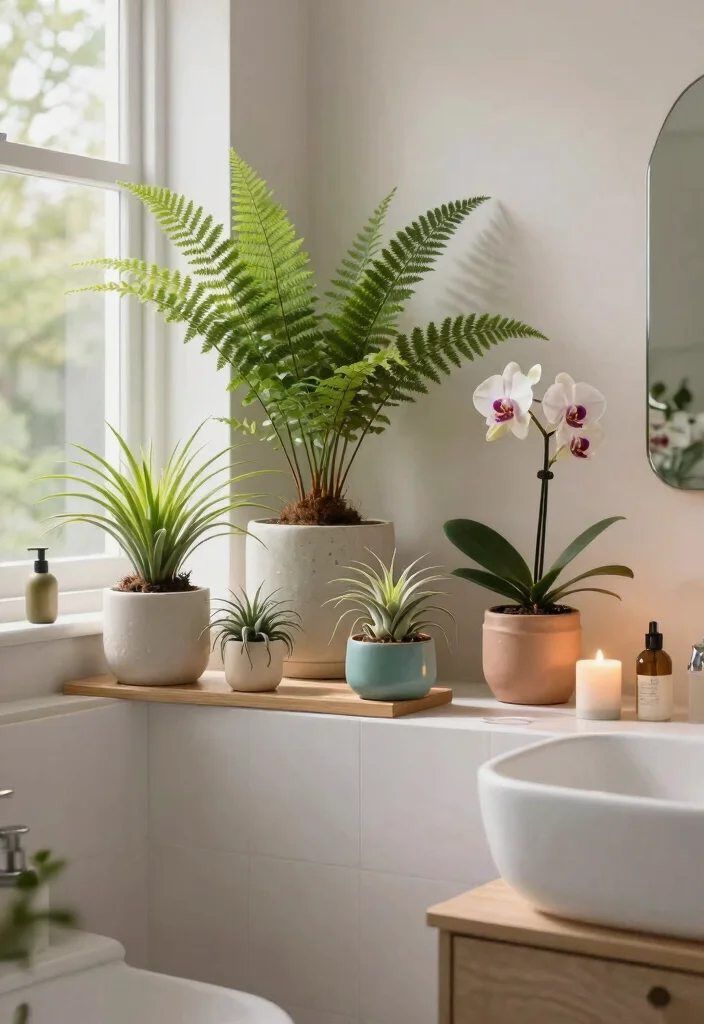 15 Practical Small Plant Shelf Ideas for Tiny Spaces 10. Bathroom Plant Shelf 0