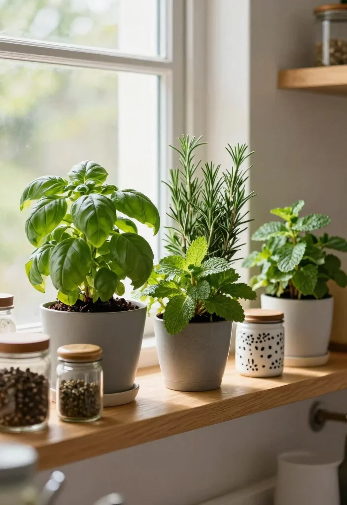 15 Practical Small Plant Shelf Ideas for Tiny Spaces 11. Kitchen Herb Garden Shelf 0