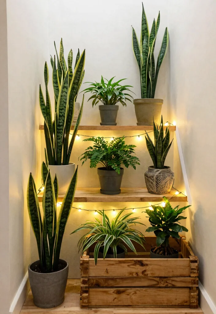 15 Practical Small Plant Shelf Ideas for Tiny Spaces 12. Under Stairs Plant Nook 0