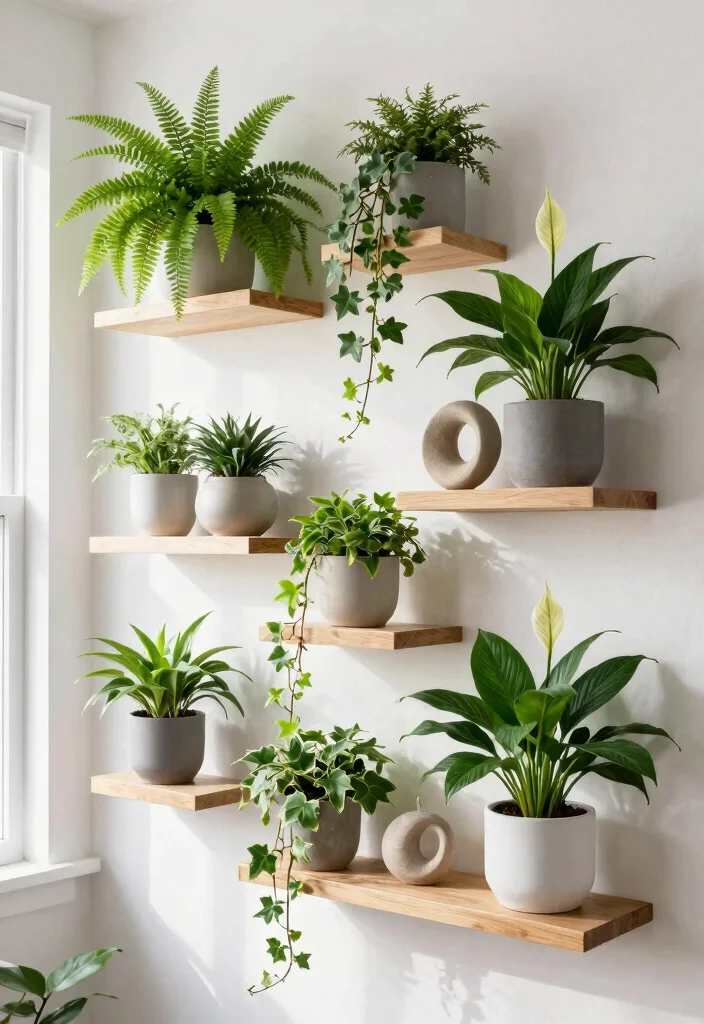 15 Practical Small Plant Shelf Ideas for Tiny Spaces 2. Floating Shelves 0