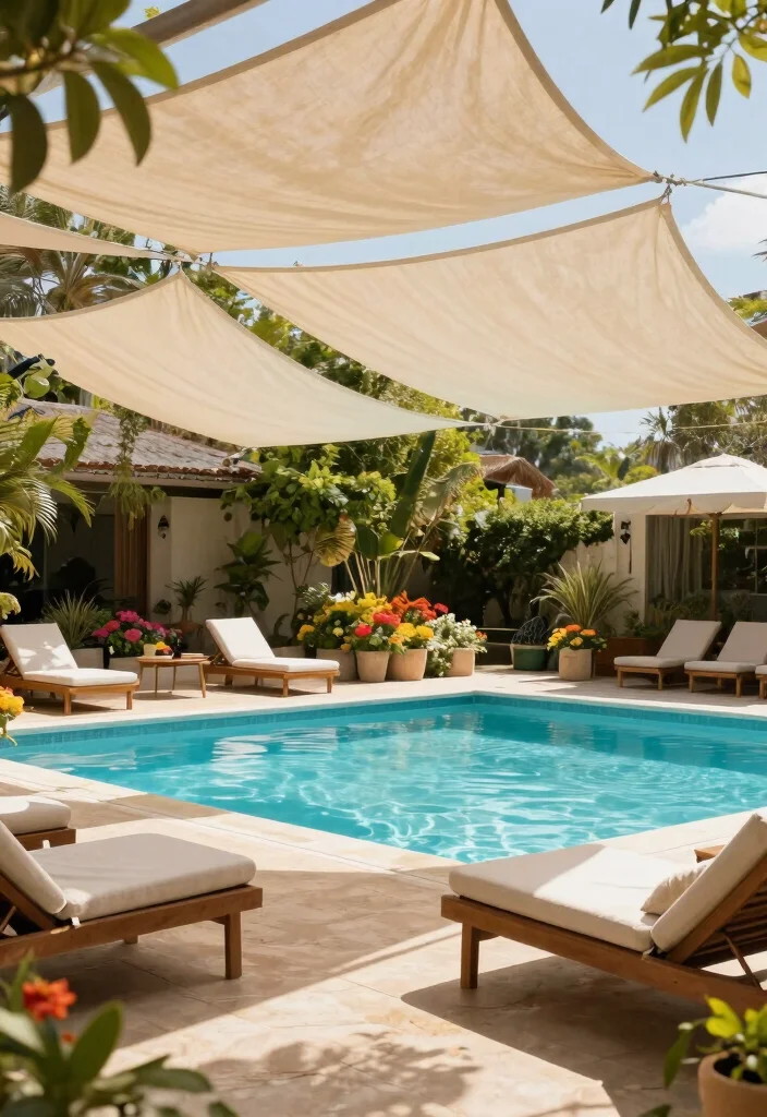 15 Smart Pool Cover Ideas to Protect Your Backyard Oasis 15. Eco Friendly Shade Cloths 0