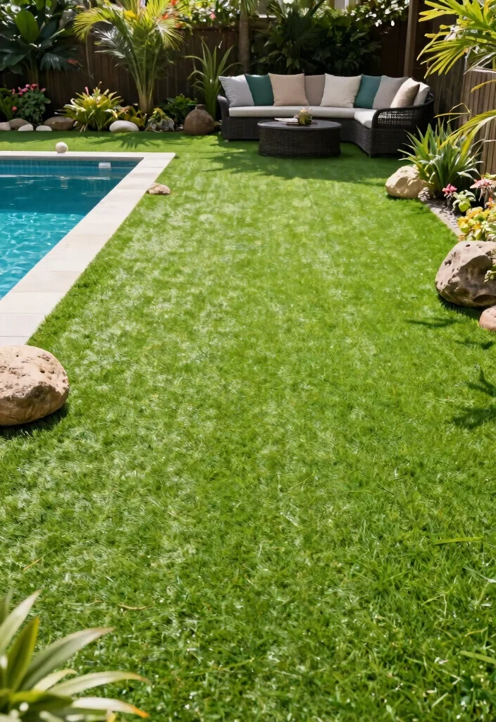 15 Smart Pool Cover Ideas to Protect Your Backyard Oasis 6. Green Synthetic Grass Covers 0