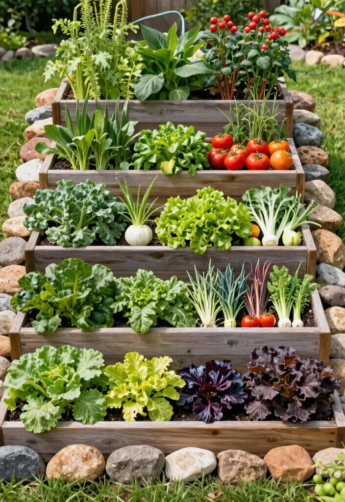 15 Smart Raised Garden Bed Layout Ideas to Maximize Space 10. Multi tiered Vegetable Gardens 0