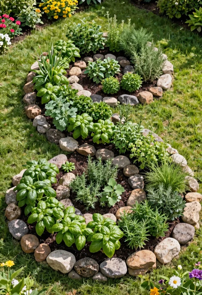 15 Smart Raised Garden Bed Layout Ideas to Maximize Space 5. Spiral Herb Garden 0