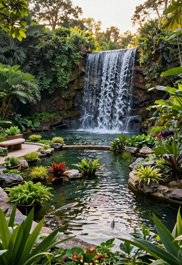 15 Stunning Garden Pond Ideas Waterfall Designs Must See 10. Elevated Pond with Waterfall View 0