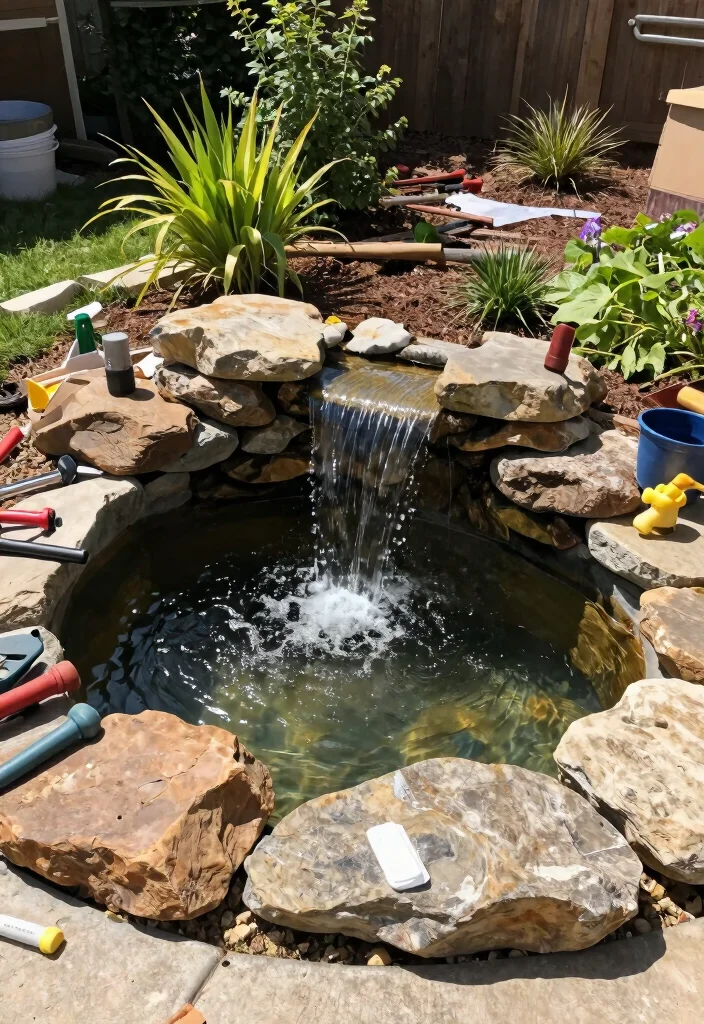 15 Stunning Garden Pond Ideas Waterfall Designs Must See 14. DIY Pond Waterfalls 0