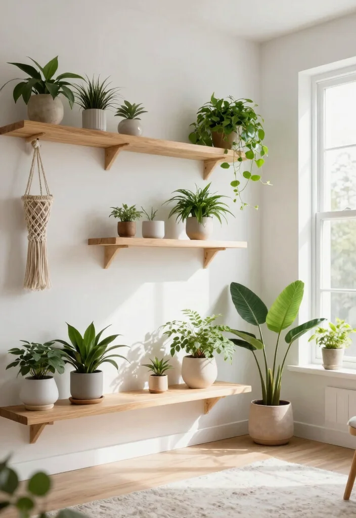 17 Aesthetic Indoor Plant Shelf Ideas for a Cozy Vibe 1. The Floating Shelf Dream 0