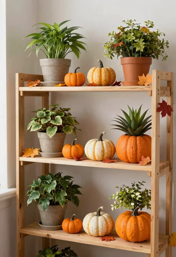 17 Aesthetic Indoor Plant Shelf Ideas for a Cozy Vibe 15. Seasonal Displays 0