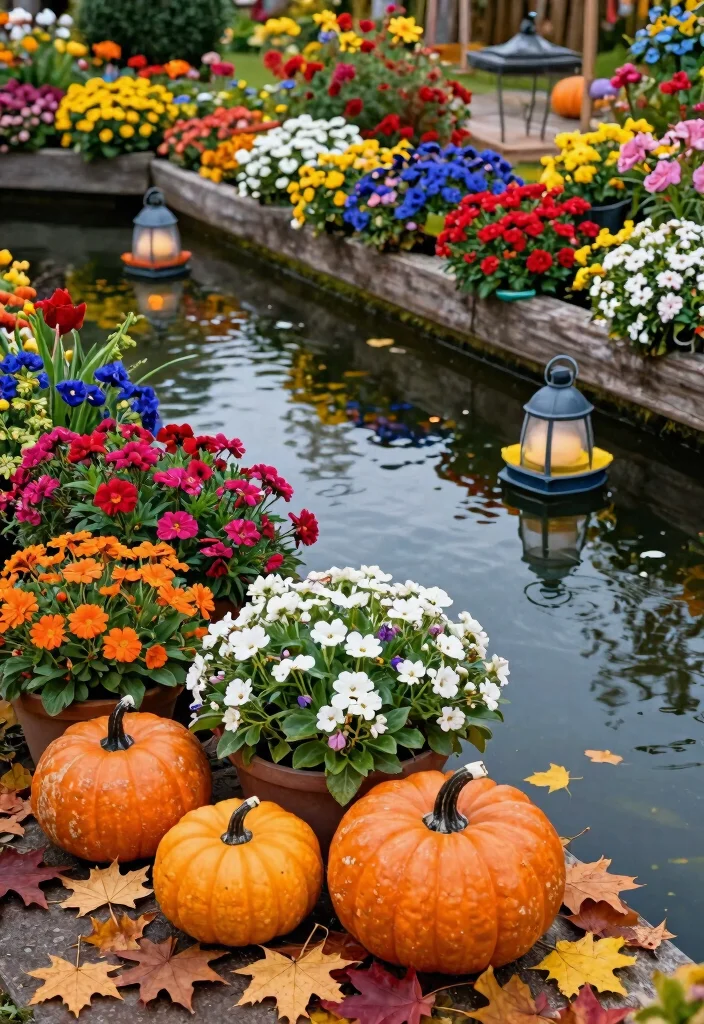 17 Best Pond Garden Ideas Landscaping Tips for Beginners 15. Seasonal Decor for Pond Side 0