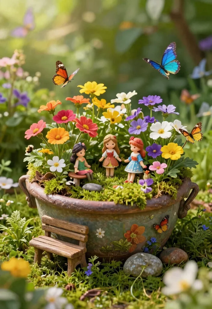 17 Colorful Large Outdoor Planter Ideas Flower Pots 11. Whimsical Fairy Garden Pots 0