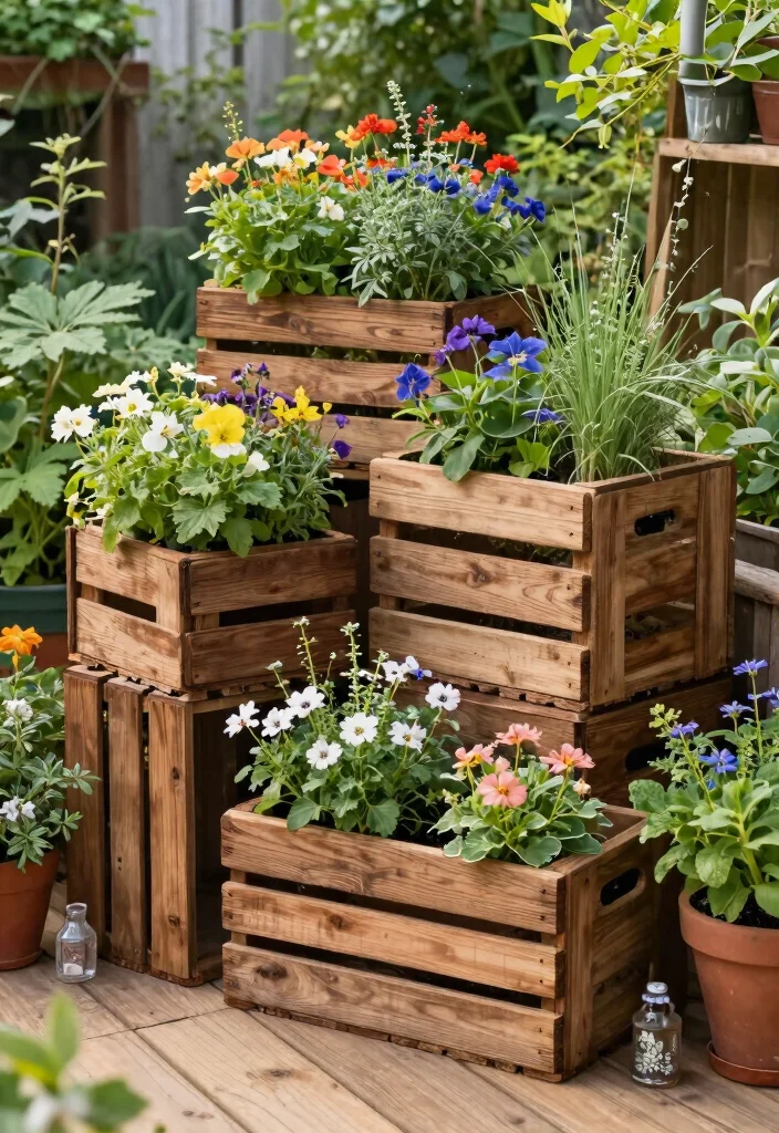 17 Easy DIY Raised Garden Bed Ideas You Can Build Fast 3. Recycled Wine Crate Garden 0