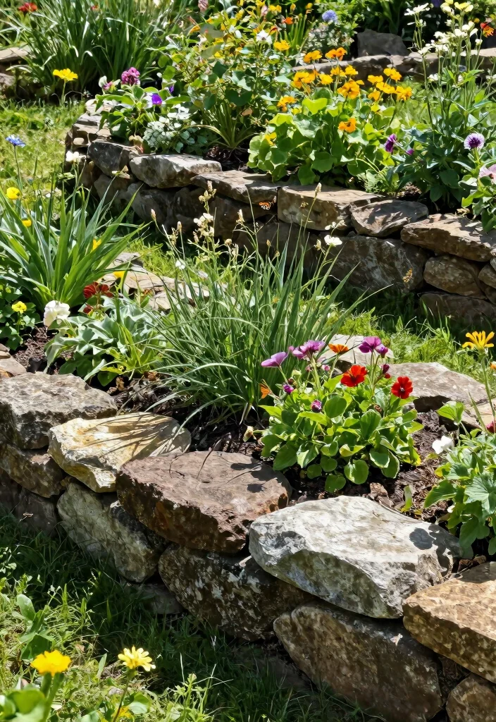 20 Amazing Raised Garden Bed Inspiration Photos for Your Yard 14. Rustic Stone Raised Beds 0