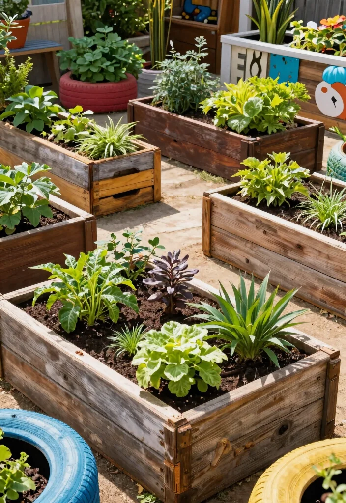 20 Amazing Raised Garden Bed Inspiration Photos for Your Yard 16. Recycled Material Raised Beds 0