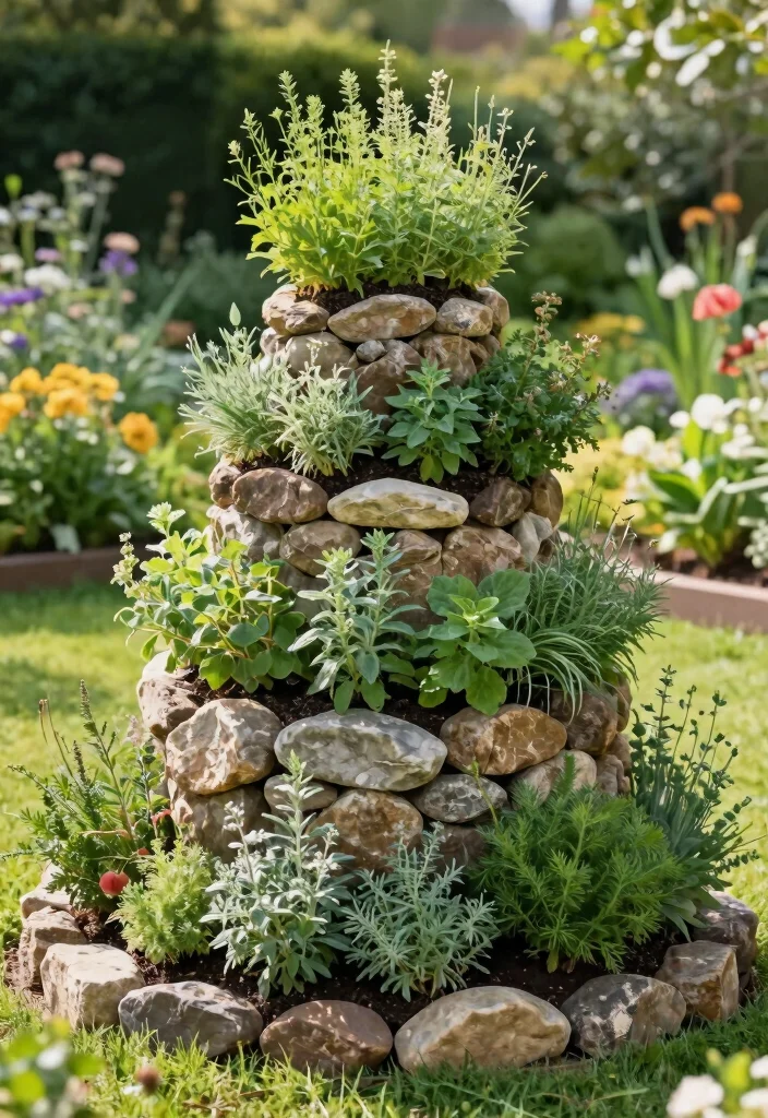 20 Amazing Raised Garden Bed Inspiration Photos for Your Yard 19. Vertical Herb Spiral 0