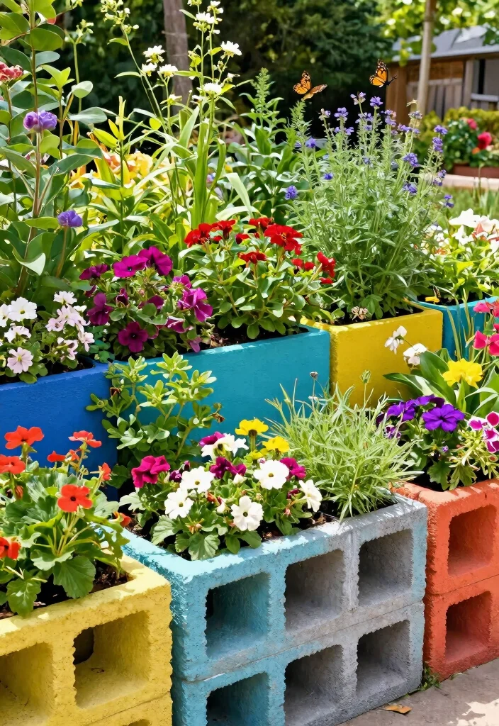 20 Amazing Raised Garden Bed Inspiration Photos for Your Yard 4. Concrete Block Planters 0