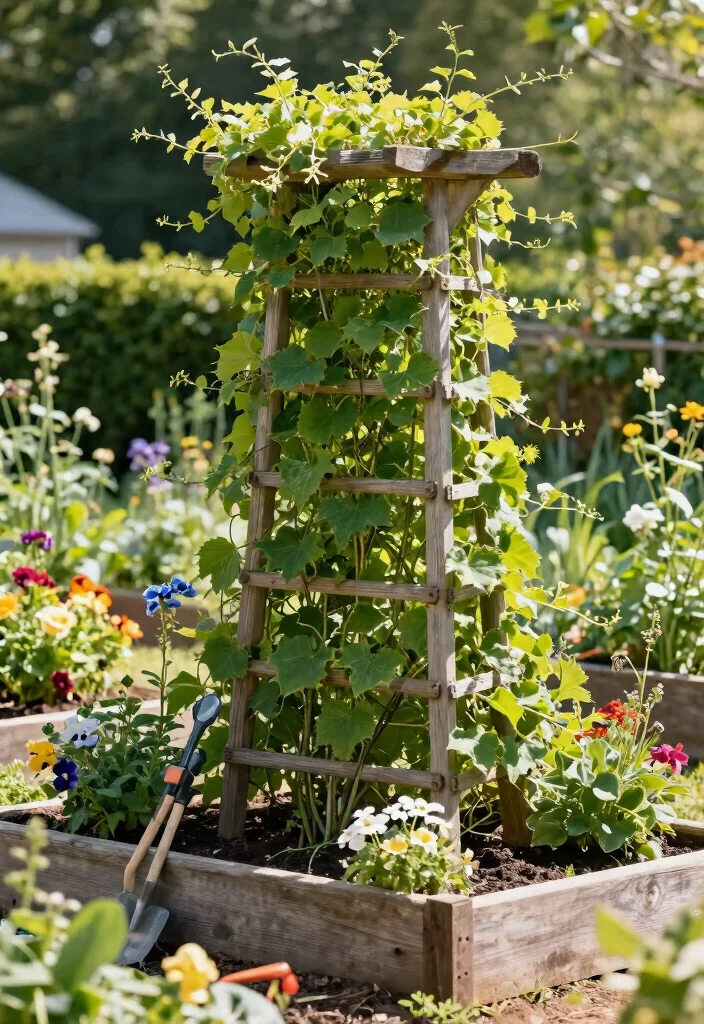 20 Amazing Raised Garden Bed Inspiration Photos for Your Yard 9. Garden Bed Frames with Trellises 0
