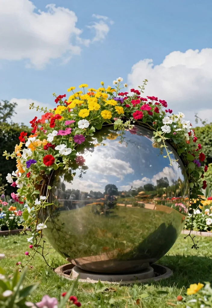 20 Breathtaking Large Flower Planter Ideas for Summer 16. Garden Sphere Planters 0