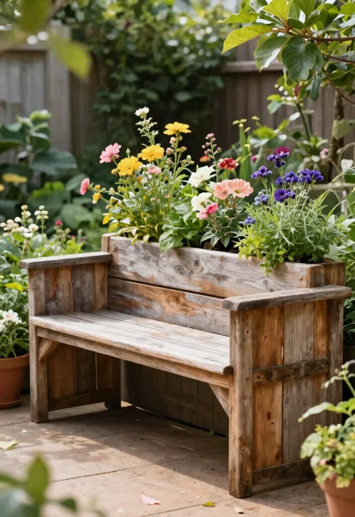 20 Breathtaking Large Flower Planter Ideas for Summer 19. Multi functional Planter Benches 0