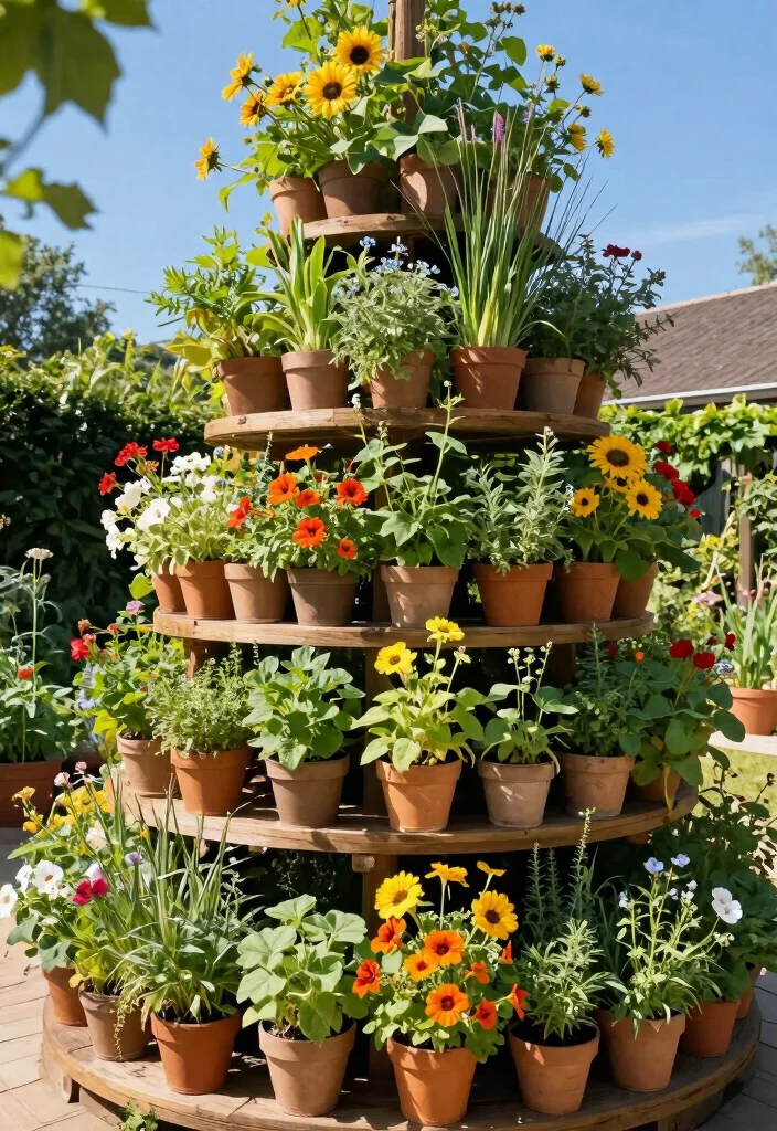 20 Breathtaking Large Flower Planter Ideas for Summer 7. Vertical Garden Towers 0