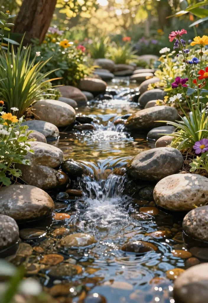 21 Stunning Garden Pond Ideas for a Peaceful Backyard Oasis 14. Pebble and Stream Pond 0