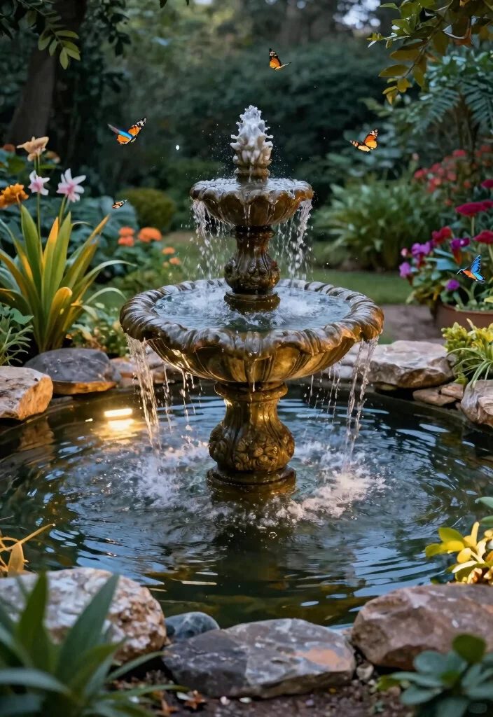 21 Stunning Garden Pond Ideas for a Peaceful Backyard Oasis 4. Pond with Stone Fountain 0