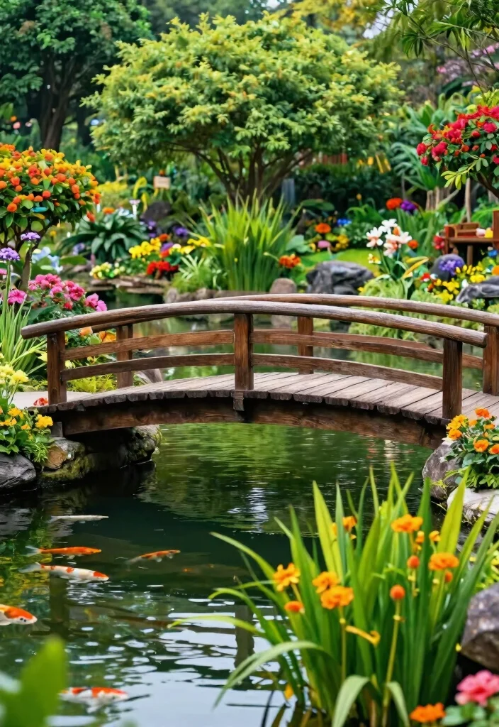 21 Stunning Garden Pond Ideas for a Peaceful Backyard Oasis 8. Pond with Bridge 0