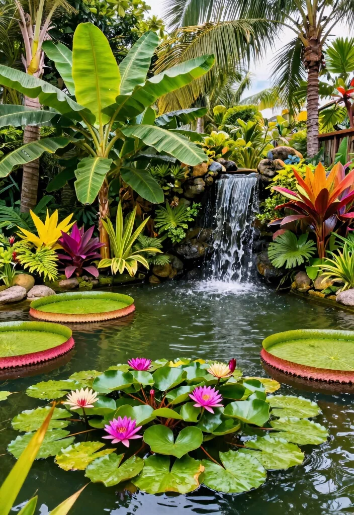 21 Stunning Garden Pond Ideas for a Peaceful Backyard Oasis 9. Tropical Paradise Pond 0