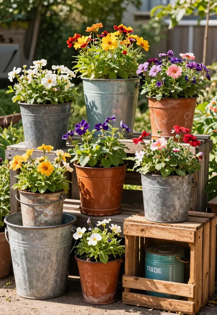 21 Stunning Large Outdoor Planter Ideas for Curb Appeal 14. Recycled Container Garden 0