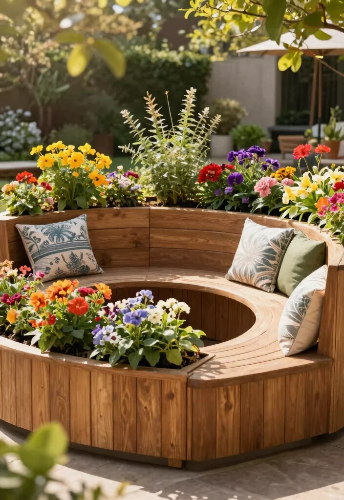21 Stunning Large Outdoor Planter Ideas for Curb Appeal 21. Planters with Integrated Seating 0