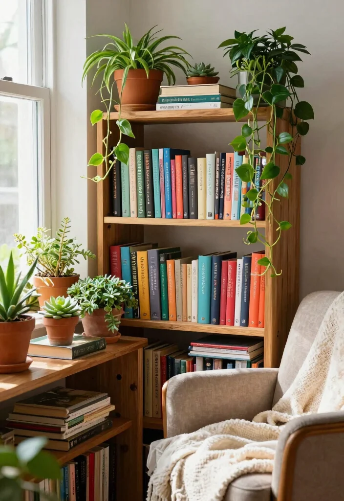 21 Stunning Plant Wall Shelf Ideas to Display Your Jungle 10. Bookshelf Plant Gallery 0