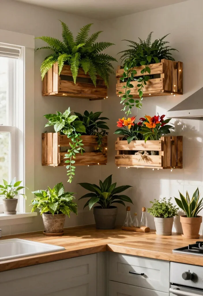 21 Stunning Plant Wall Shelf Ideas to Display Your Jungle 2. Rustic Wooden Crates 0