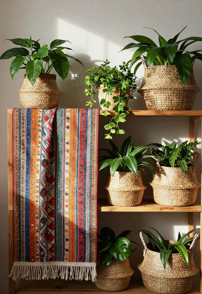 25 Creative Plant Shelf Ideas Every Plant Parent Needs 15. Plant Shelf with Textiles 0