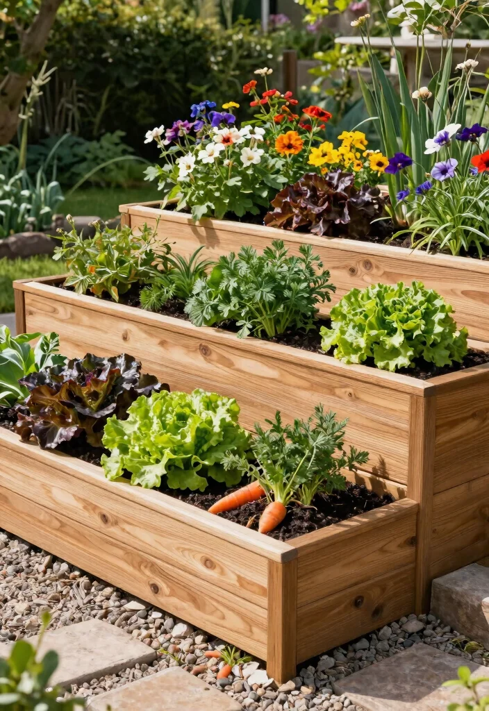 25 Stunning Raised Garden Bed Ideas for a Plentiful Harvest 2. Tiered Raised Beds 0
