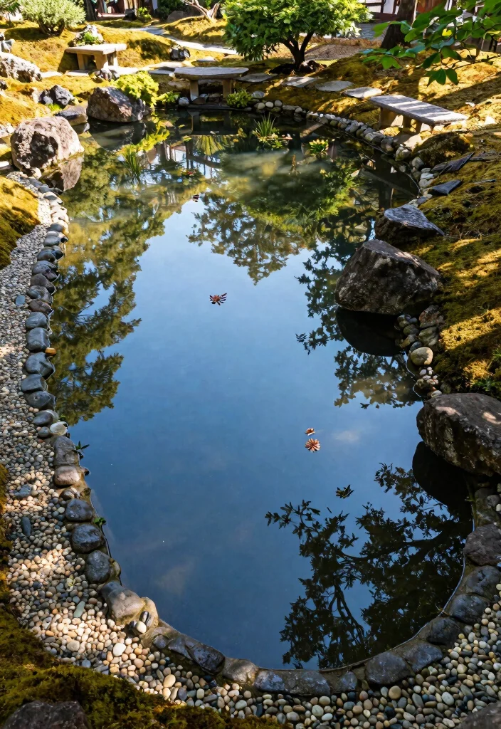 7 Authentic Japanese Garden Pond Ideas for Ultimate Zen 2. Reflective Water Features 0