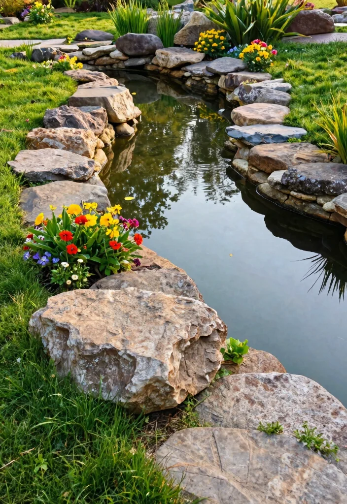 7 Authentic Japanese Garden Pond Ideas for Ultimate Zen 5. Natural Stone Borders 0