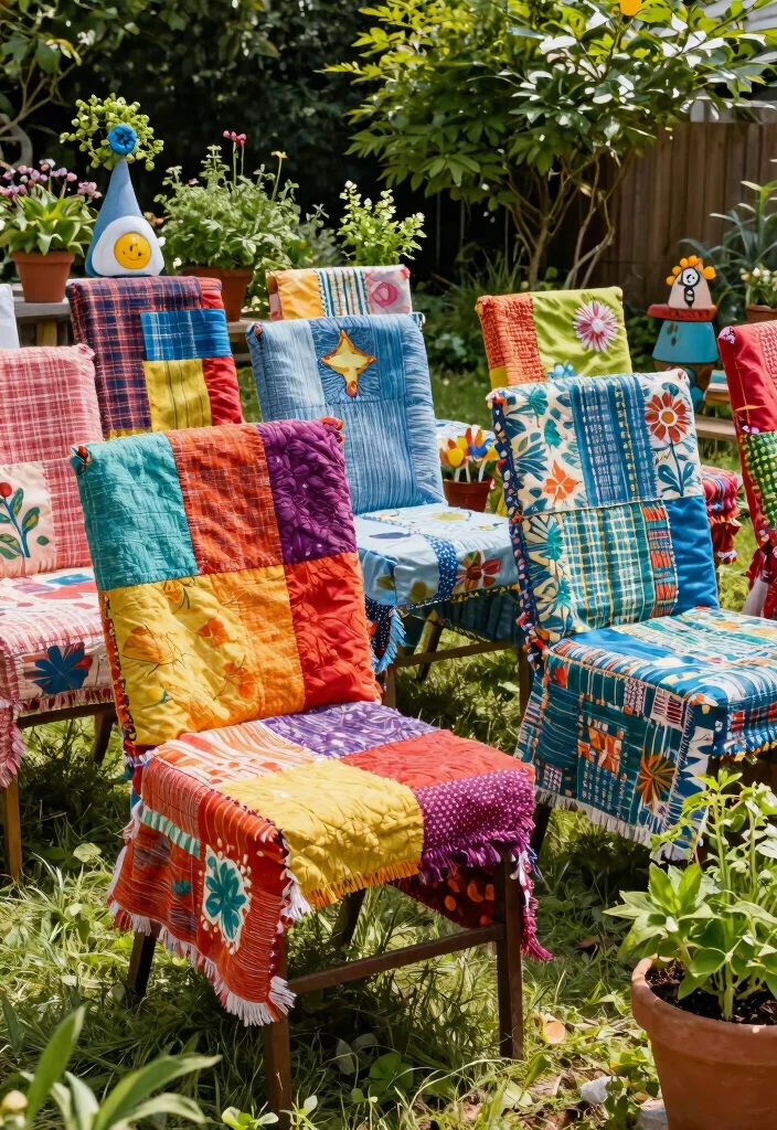 7 Best Pool Chair Cover Ideas to Protect Patio Furniture 6. Upcycled Materials 0