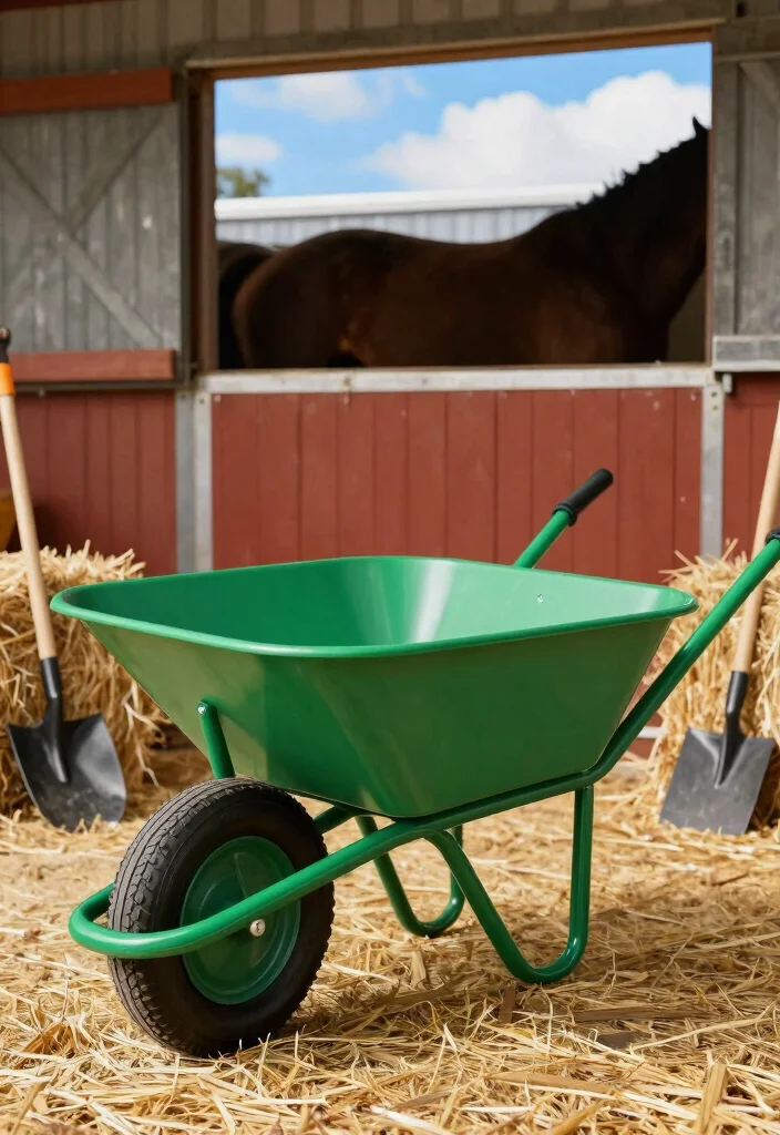 7 Best Wheelbarrow for Horse Barn Mucking and Chores 1. The Green Wheelbarrow 0