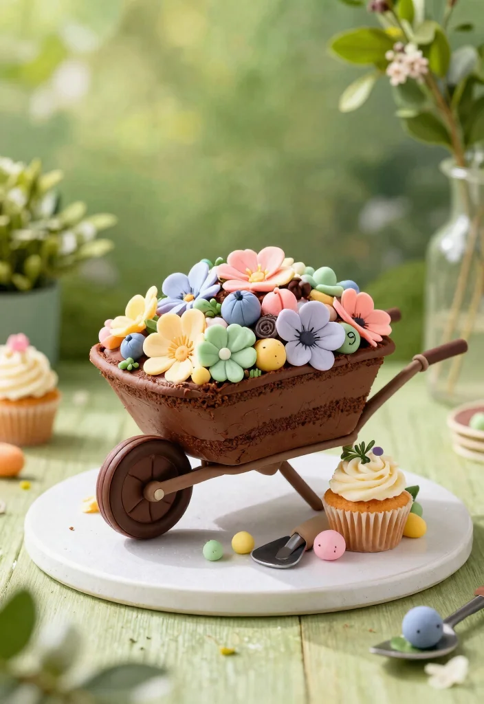 7 Cute Wheelbarrow Cake Ideas for Gardener Birthdays 1. Classic Wheelbarrow Delight 0