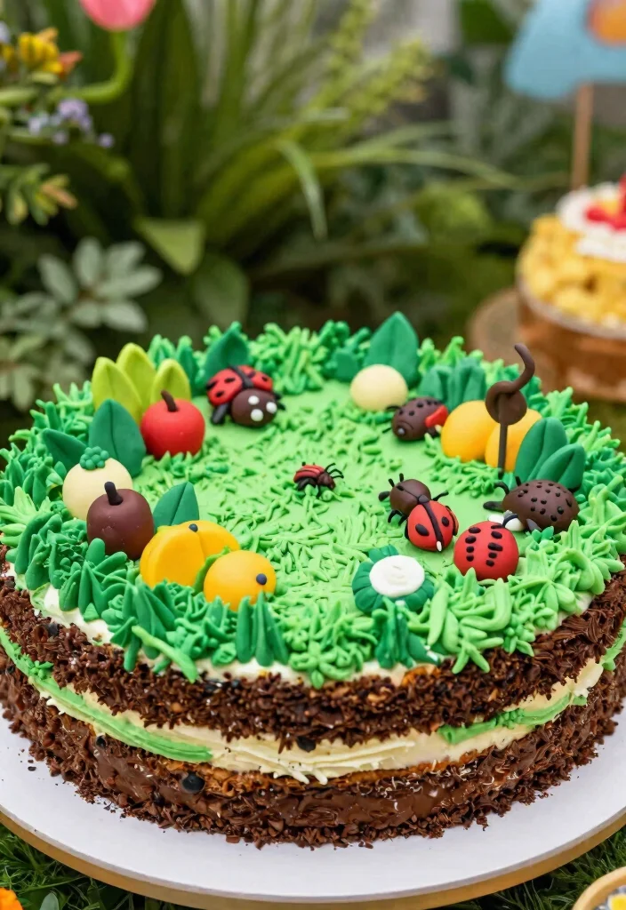 7 Cute Wheelbarrow Cake Ideas for Gardener Birthdays 7. Edible Garden Cake 0
