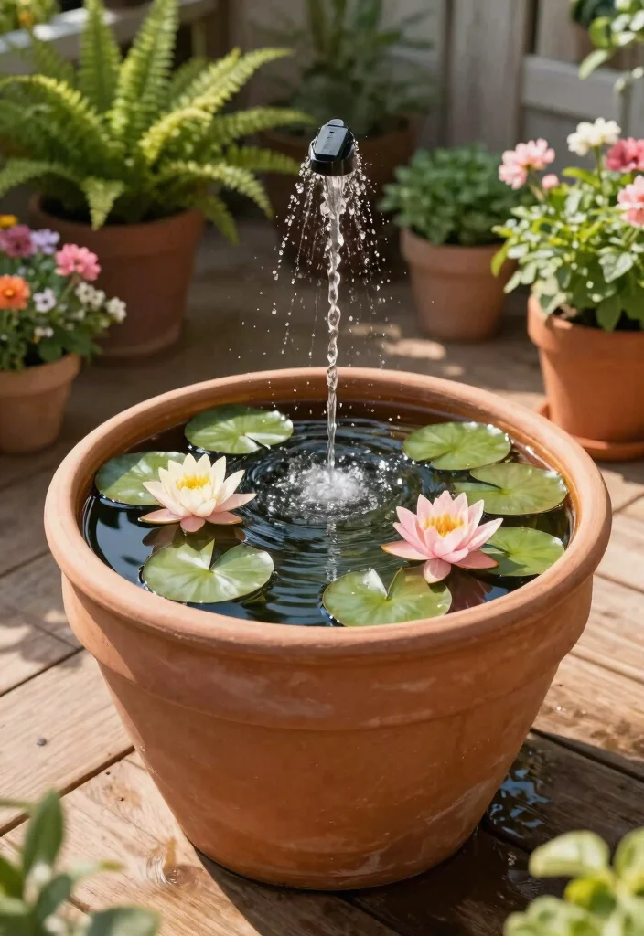 7 Easy Garden Pond Setup Ideas for First Time Builders 1. Mini Container Ponds 0