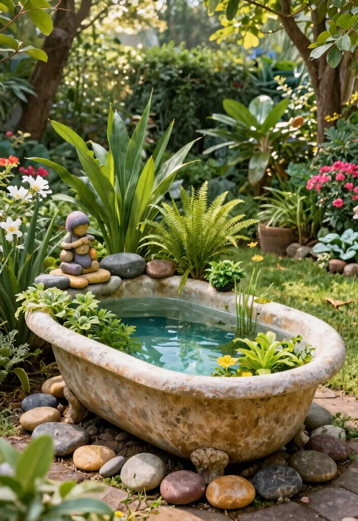 7 Easy Garden Pond Setup Ideas for First Time Builders 7. Recycled Pond Designs 0