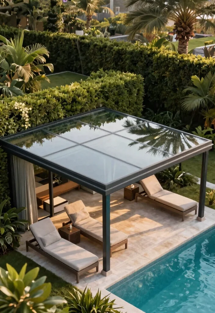 7 High End Glass Pool Cover Ideas for Ultimate Luxury 5. Luxurious Tinted Glass Options 0