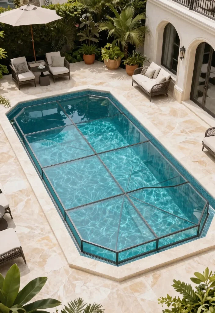 7 High End Glass Pool Cover Ideas for Ultimate Luxury 7. Customizable Glass Pool Covers 0