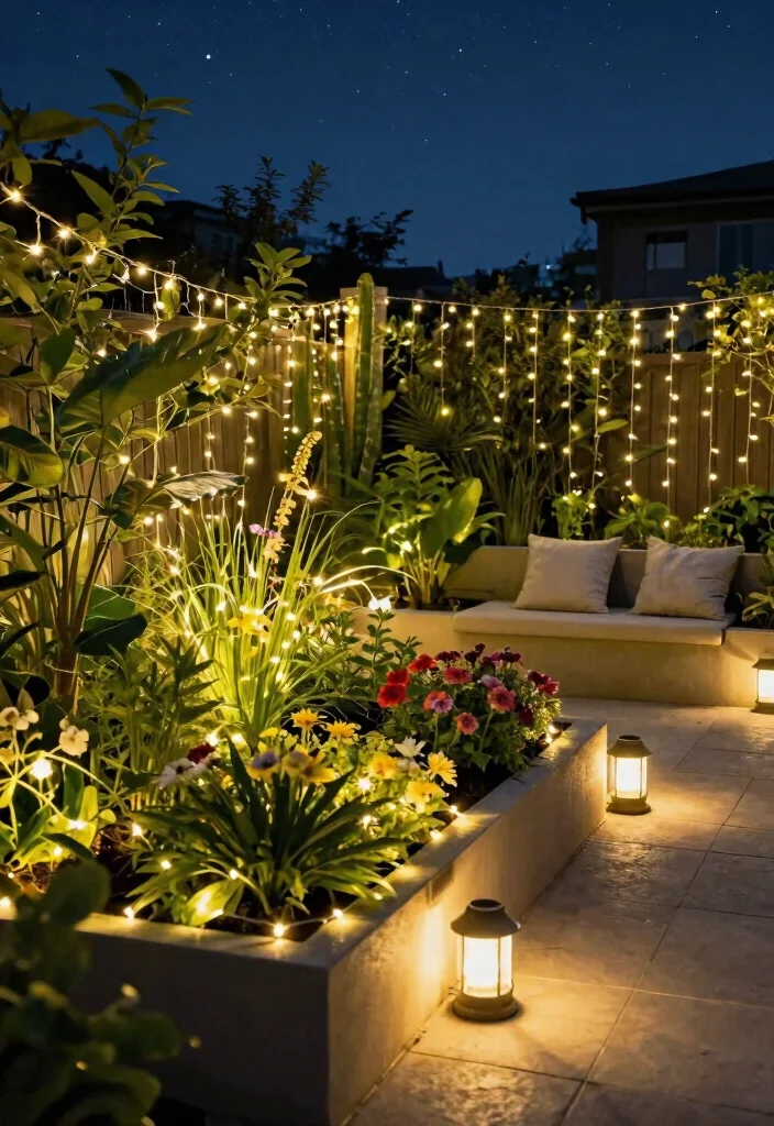7 Magical Raised Bed Lighting Garden Ideas for Nighttime 1. Twinkling Fairy Lights 0