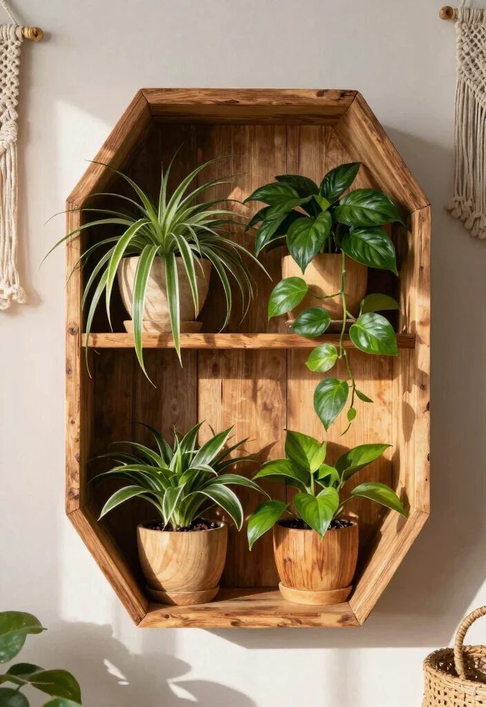 7 Unique Honeycomb Shelf Plant Ideas Geometric Vibe 3. Natural Wood Accents 0