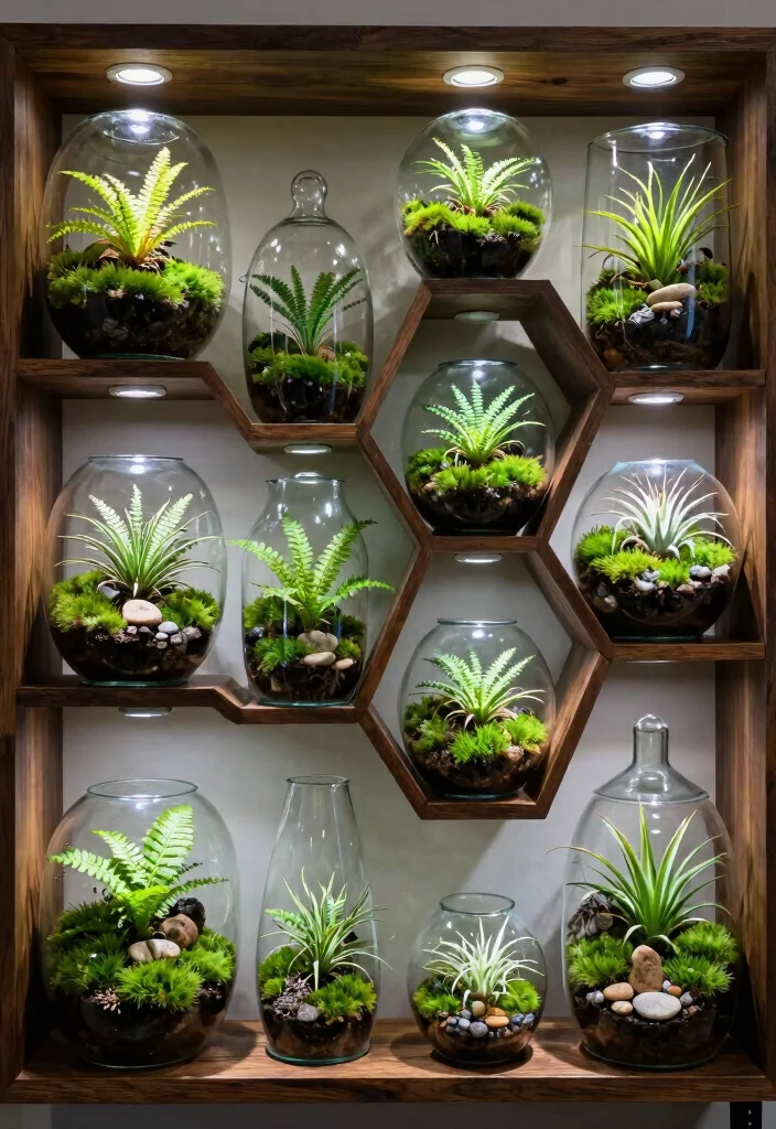 7 Unique Honeycomb Shelf Plant Ideas Geometric Vibe 4. Terrarium Corner 0